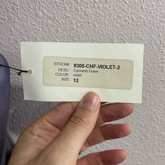 Siri Gowns Violet Silk Chiffon Concerto Gown Style 9305 Sz 12 - Picture 9 of 9